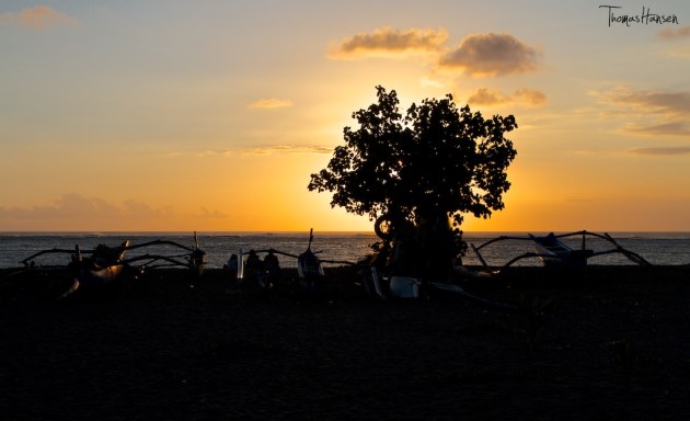 Boats at Sunset on Tuban Beach - Bali