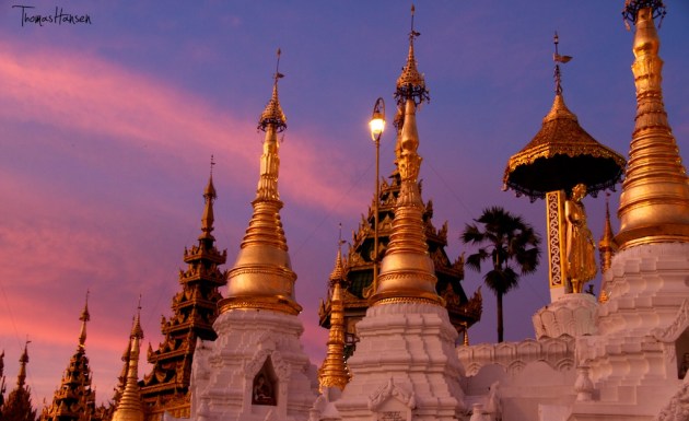 Sunset at Shwedagon Pagoda - Yangon - Myanmar