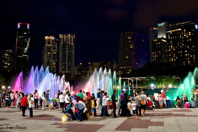 Petronas Fountains at Night - Kuala Lumpur Malaysia